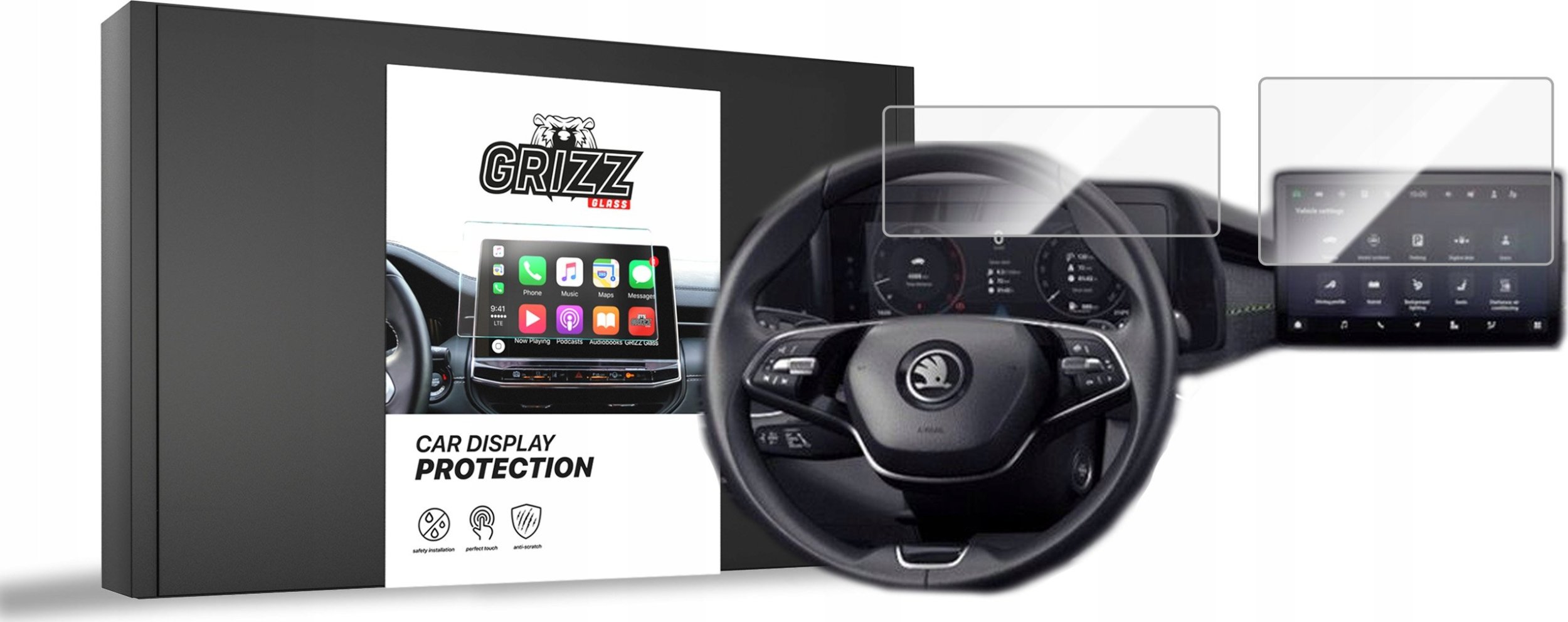 GrizzGlass Folia ceramiczna GrizzGlass CarDisplay Protection do Skoda Superb 4 13" 2024 [2w1]