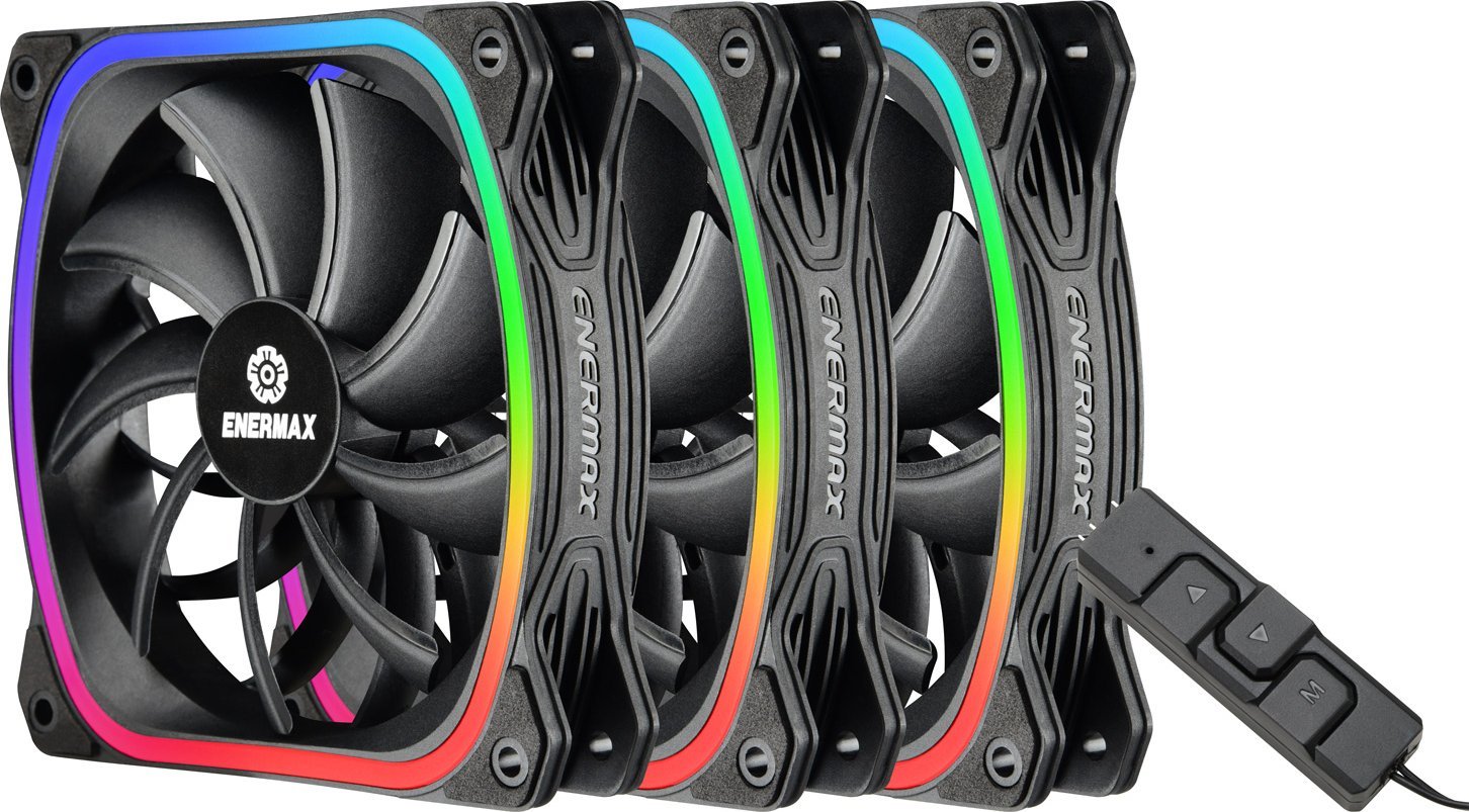 Wentylator Enermax SquA RGB 3-pack Czarne (UCSQARGB12P-BP3)