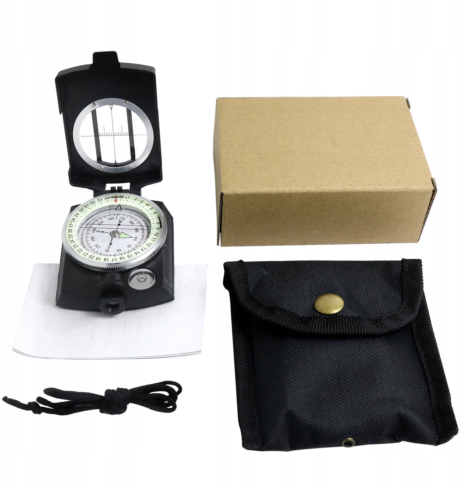 KOMPAS Profesjonalny WOJSKOWY BUSOLA PRYZMATYCZNY Mapowy METALOWY