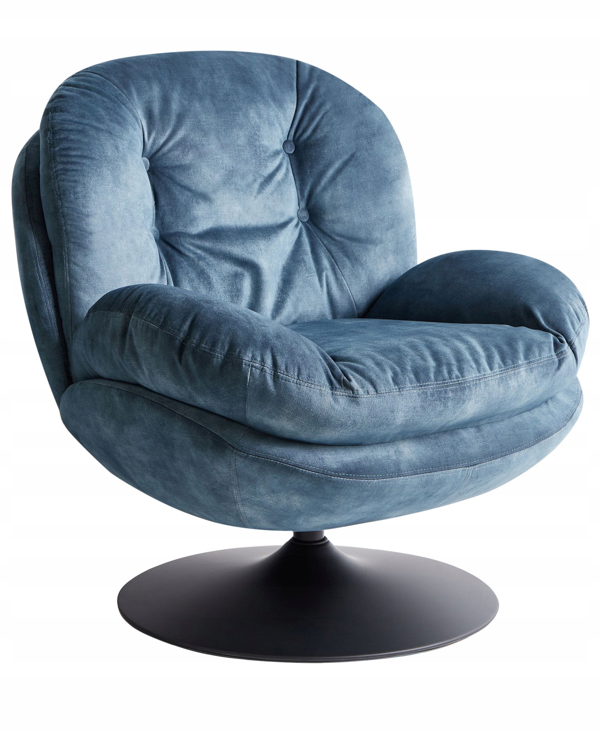 Fotel obrotowy NOLVIK Welur Ciemnoniebieski