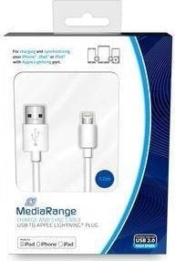 Kabel USB MediaRange USB-A - 1 m Biały (MRCS178)