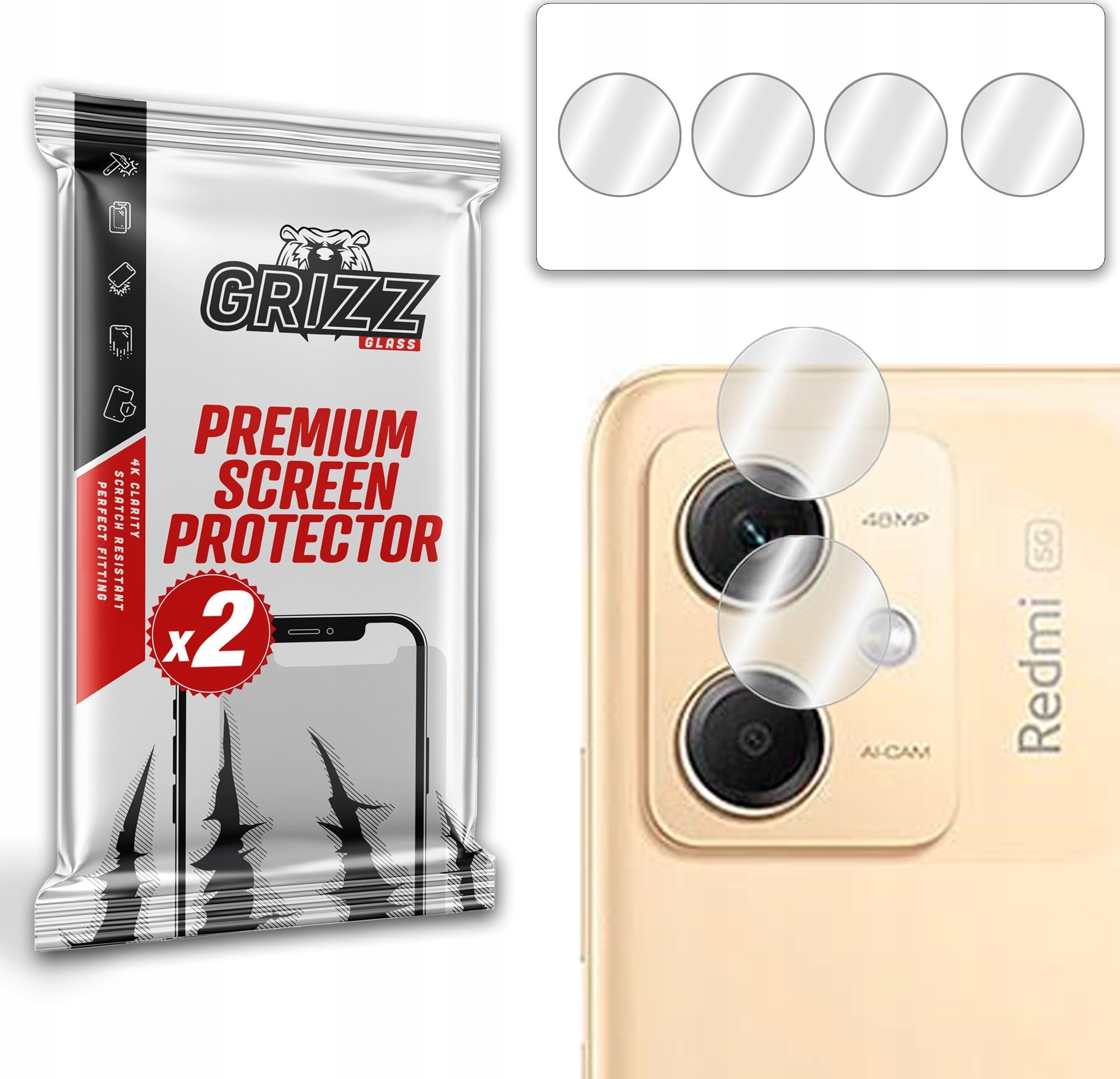 GrizzGlass Szkło na aparat GrizzGlass HybridGlass Camera Xiaomi Redmi Note 12R Pro
