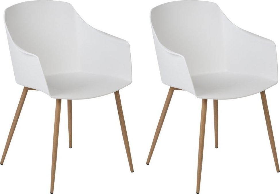 Beliani Zestaw 2 krzeseł do jadalni białe FONDA II