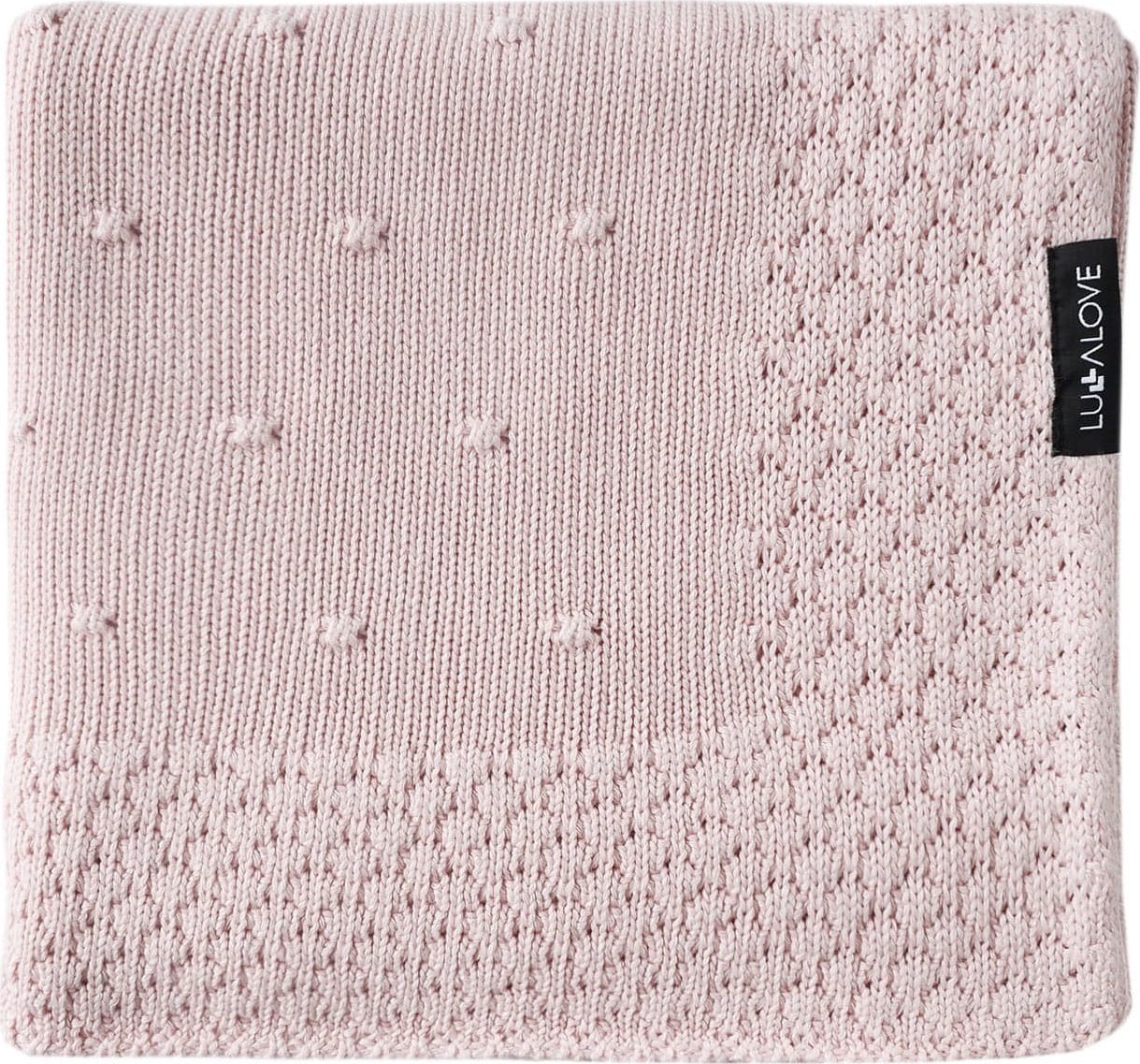 LullaLove Bambusowy koc - popcorn pudrowy róż 80x100 cm Lullalove