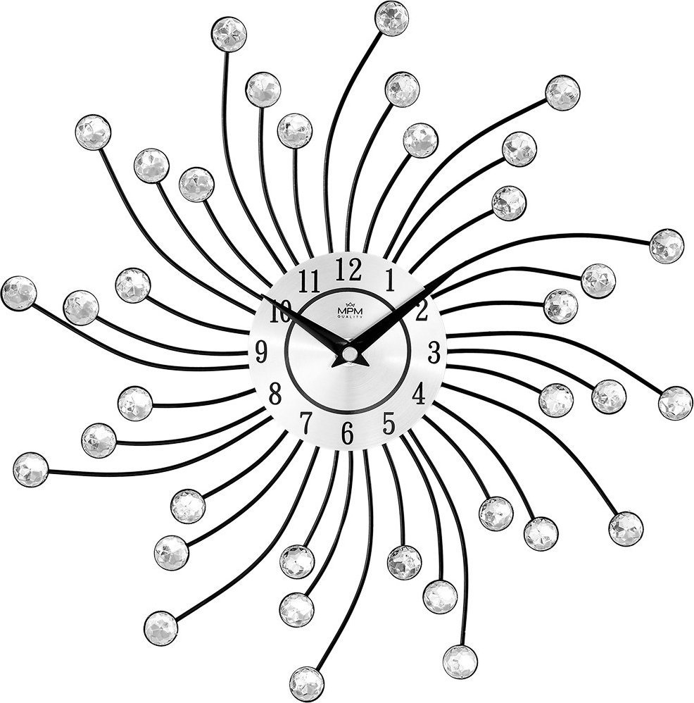 Zegar ścienny MPM E04.4495.70 z kryształkami 33 cm .