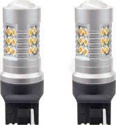 AMiO Żarówki 1156 led canbus 24smd 3030 t20 7440 w21w amber 12v/24v