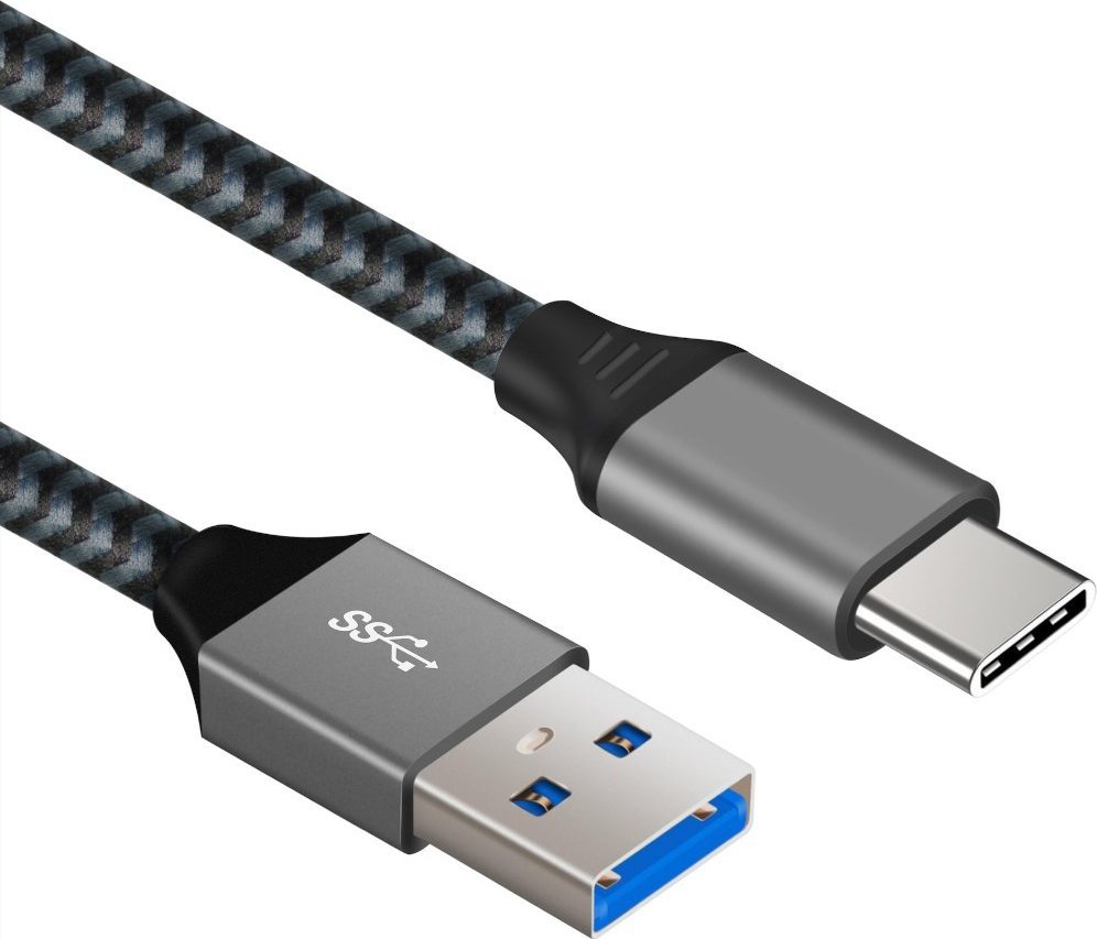 Kabel USB Art USB-A - USB-C 0.5 m Czarno-srebrny (KABUSBC OEM-C2-0.5)