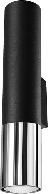 Kinkiet Lumes Czarno-chromowany kinkiet tuba - EXX205-Loper