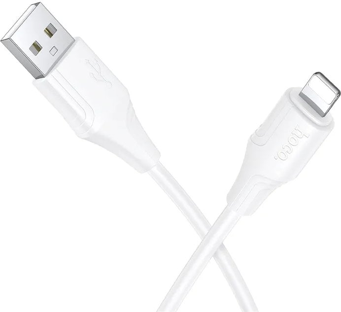 Kabel USB Hoco Kabel Silikonowy USB A do Lightning 27W 1 m X124 biały