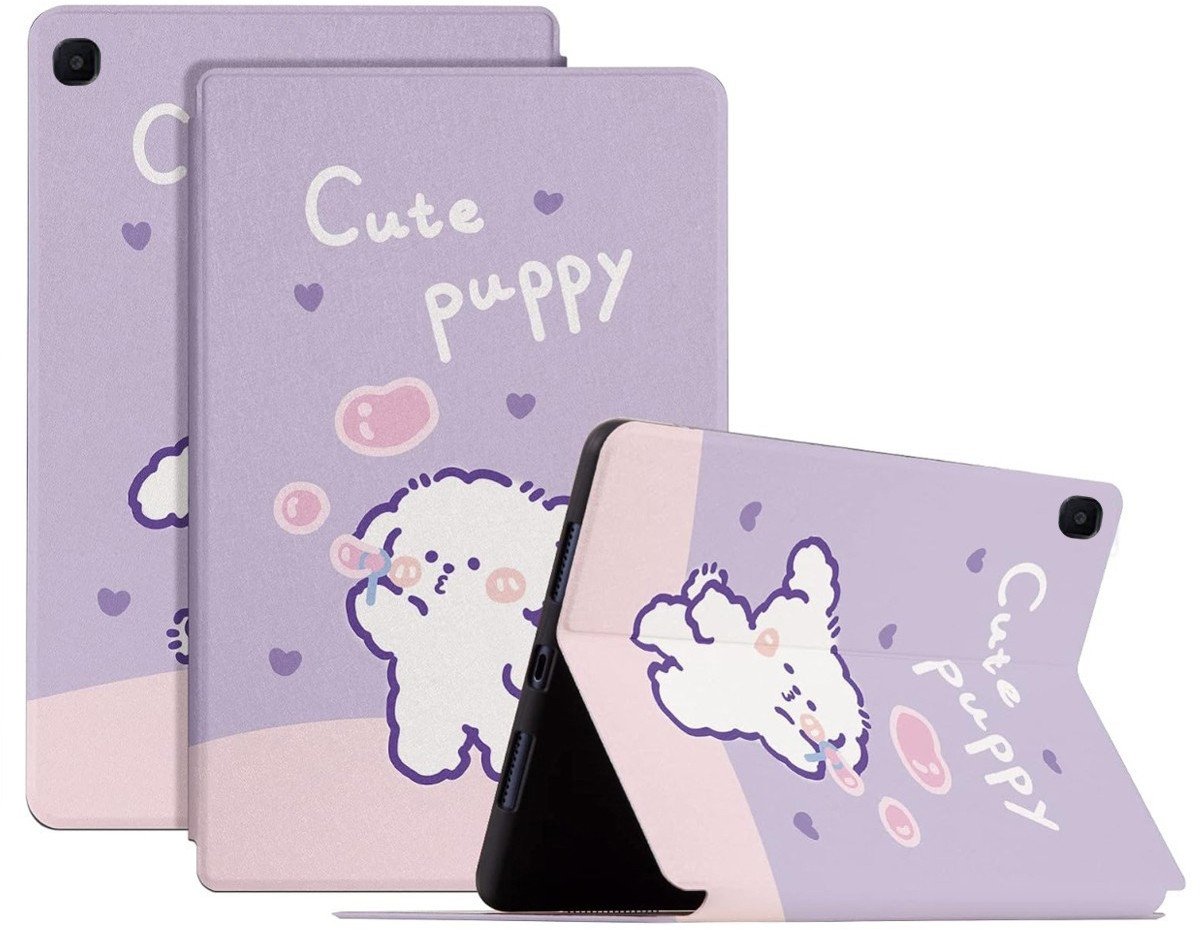 Etui Slimcase do Samsung Galaxy Tab A7 Lite 8.7, fioletowe z motywem psa
