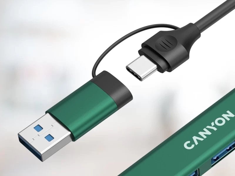 CANYON HUB DS-02 4 w 1 USB-A/C Zielony