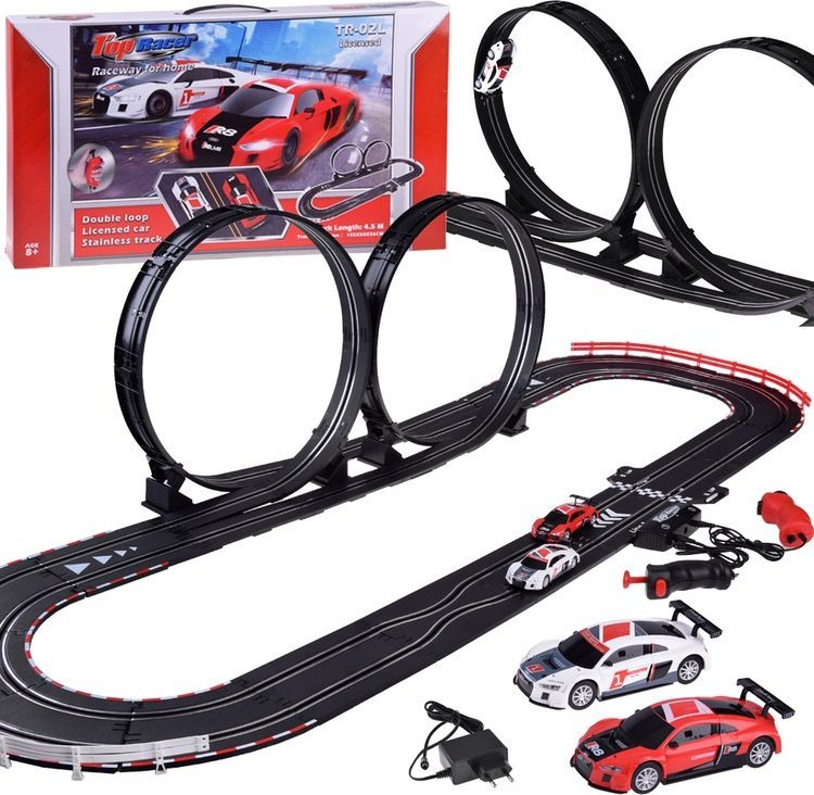 Jokomisiada Elektryczny tor rajdowy wyścigowy samochodowy 2 auta AUDI 4,5m RC0619