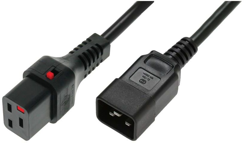 Kabel zasilający Digitus IEC LOCK 3x1,5mm2 IEC C20 prosty/IEC C19 prosty M/Ż 3m czarny (IEC-PC1286)