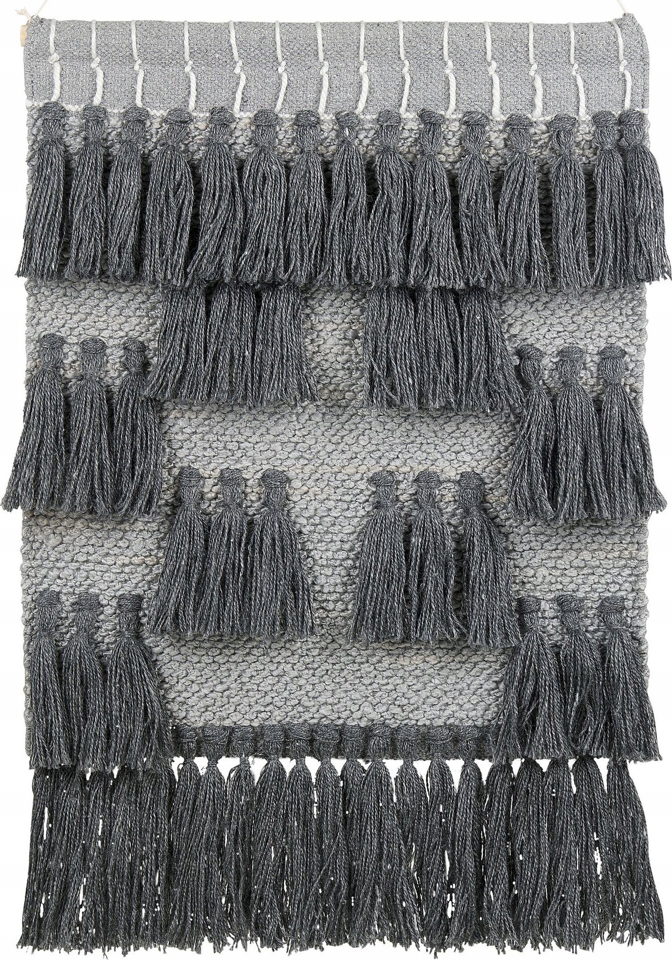 Beliani Dekoracja ścienna z frędzlami szara JIWA