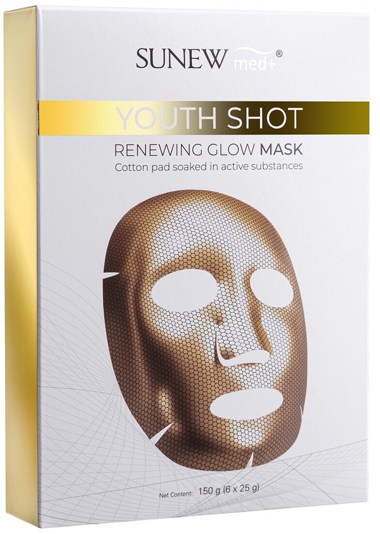 SunewMed+ Youth shot renewing glow mask rozświetlająca maska w płachcie 6x25g 150g
