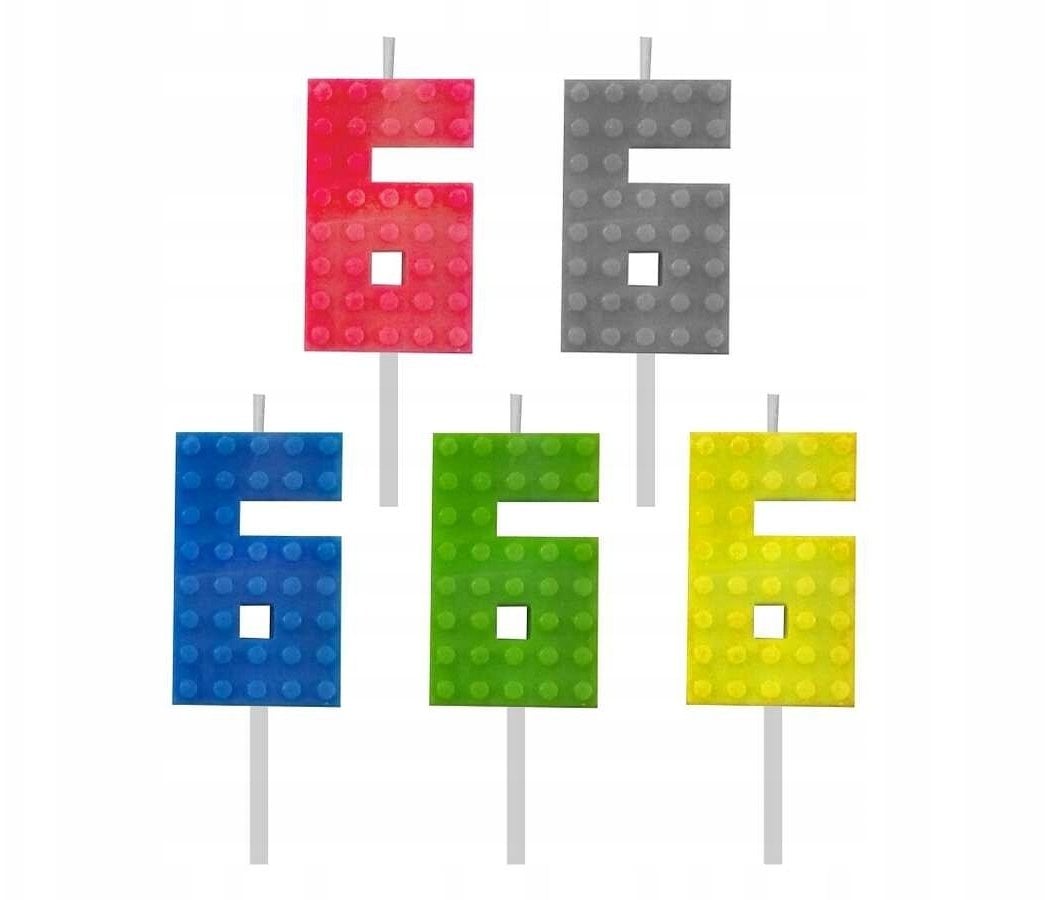 Świeczka urodzinowa Klocki cyfra 6