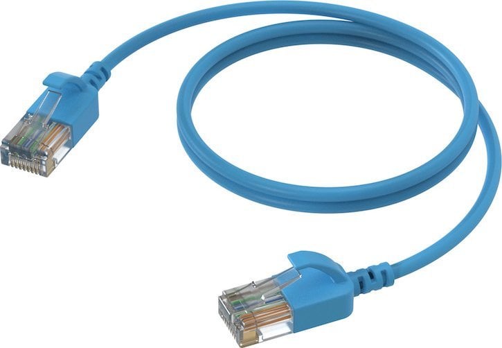 Procab PROCAB CSD560BU/1.5 Kabel sieciowy Slimline - CAT6A RJ45 - RJ45 U/UTP wersja niebieska - 1,5 ma