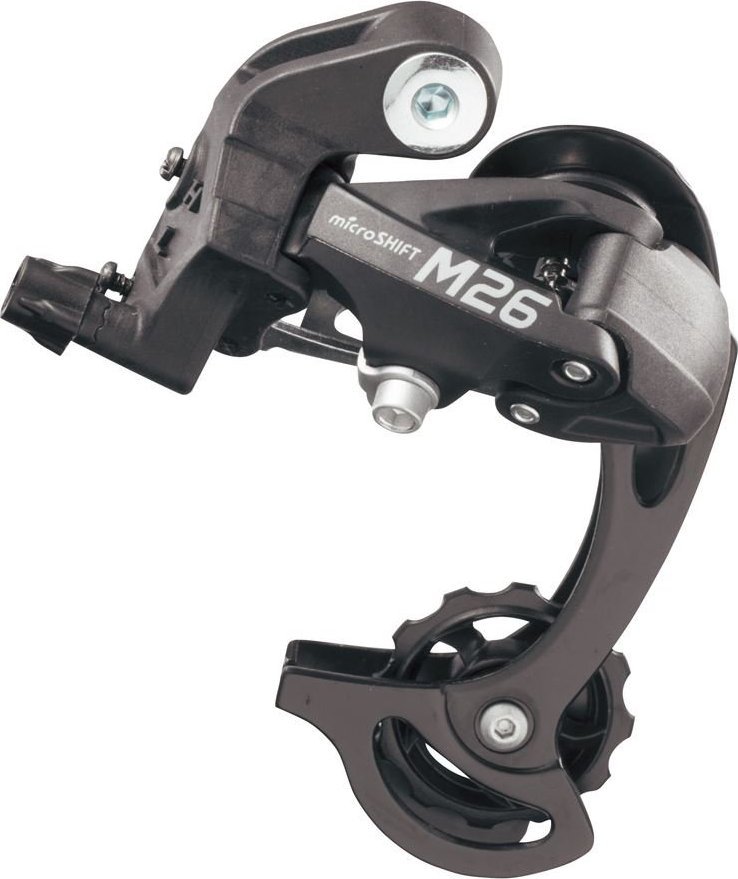 Microshift Przerzutka Tylna MICROSHIFT, 7-8.rzędowa(1/2x7/8), Kompatybilna z Shimano, Krótki Wózek, Max. Tryb 28-36T, Min. Tryb 11-12T, Pojemność 39T