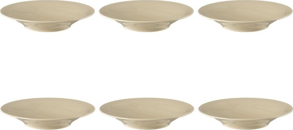 Zestaw 6 talerzy porcelanowych do zupy 22.5 cm beżowy - Seltmann Weiden