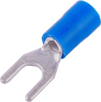 Końcówka widełkowa izolowana M4 niebieska 100szt SGE