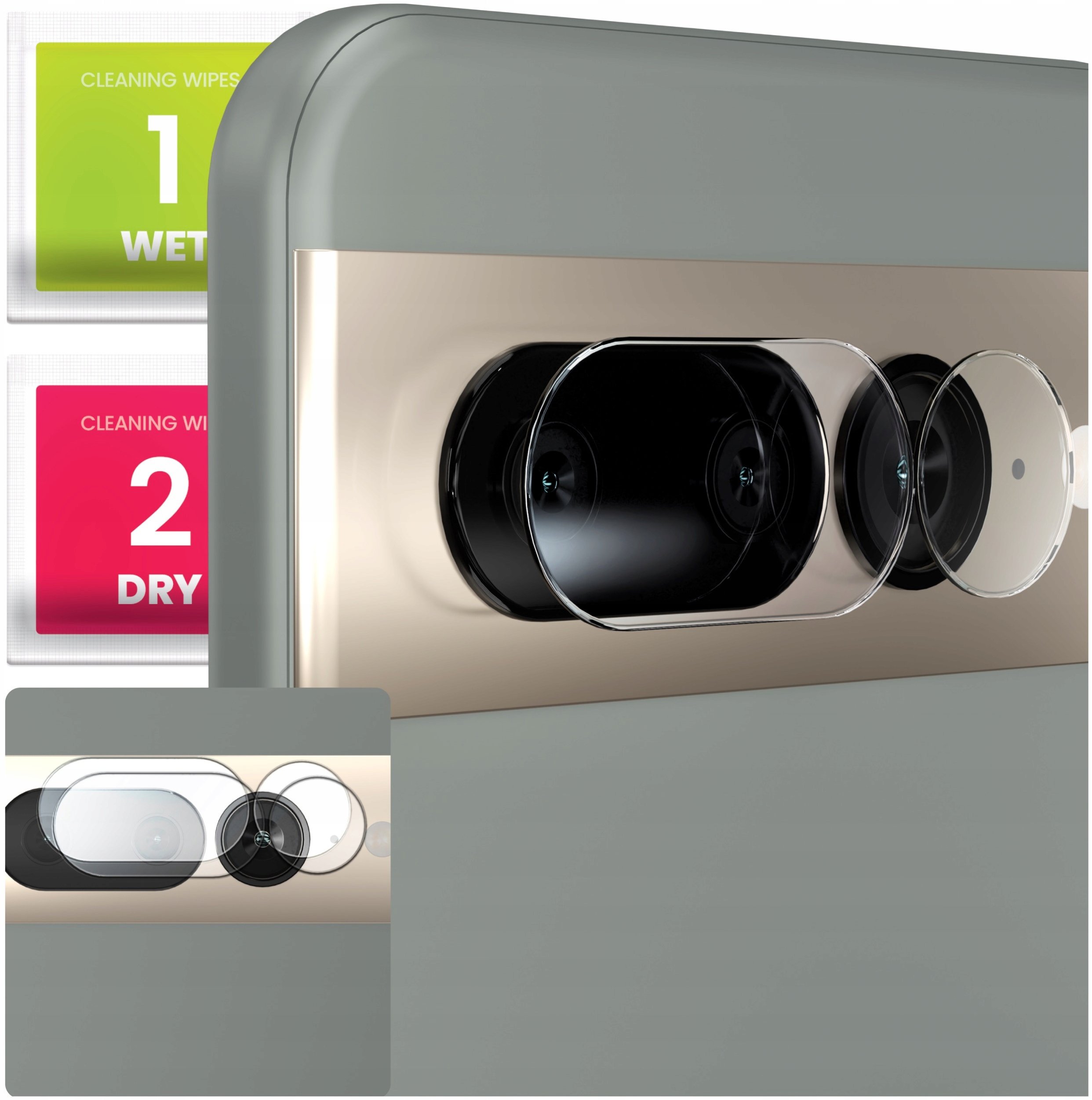 2-PAK Szkło Na Aparat Do Google Pixel 7 Pro (Hartowane, Na Obiektyw, 9H)