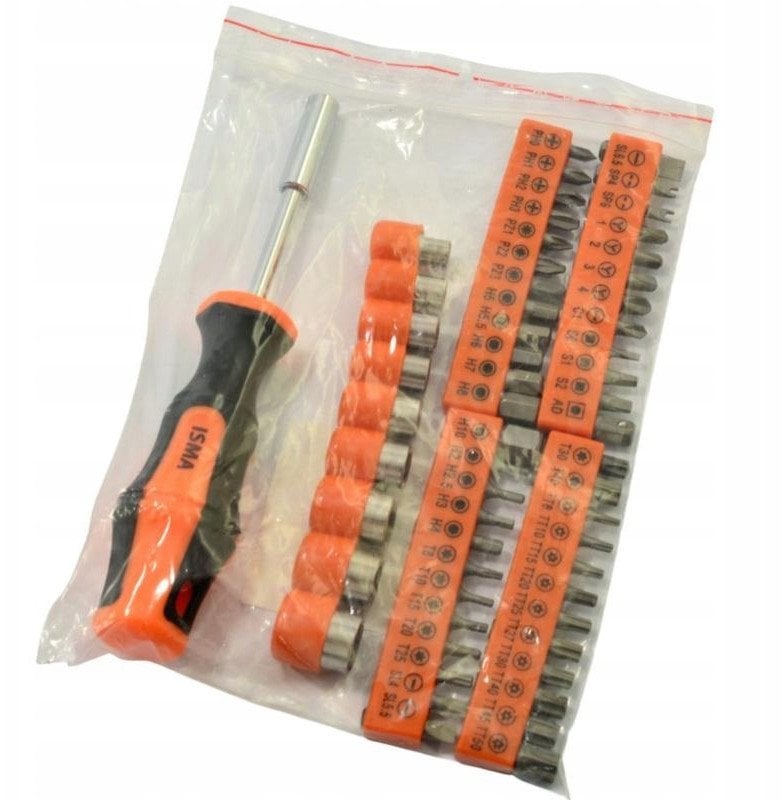 Zestaw wkrętak, bity, nasadki, uchwyt uniwersalny 58el.