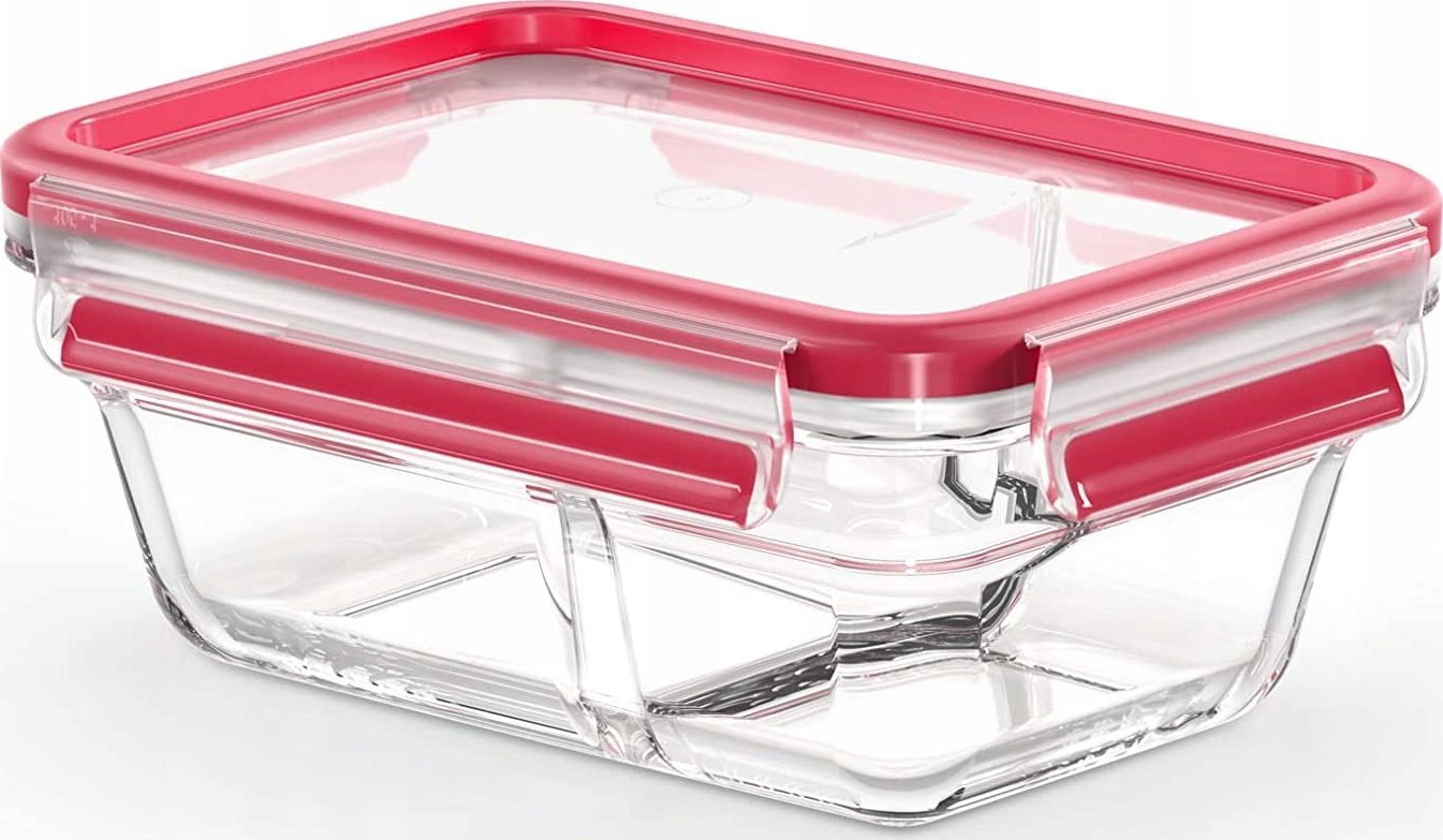 Emsa Emsa Clip&Close Glass Food Container 800 ml red