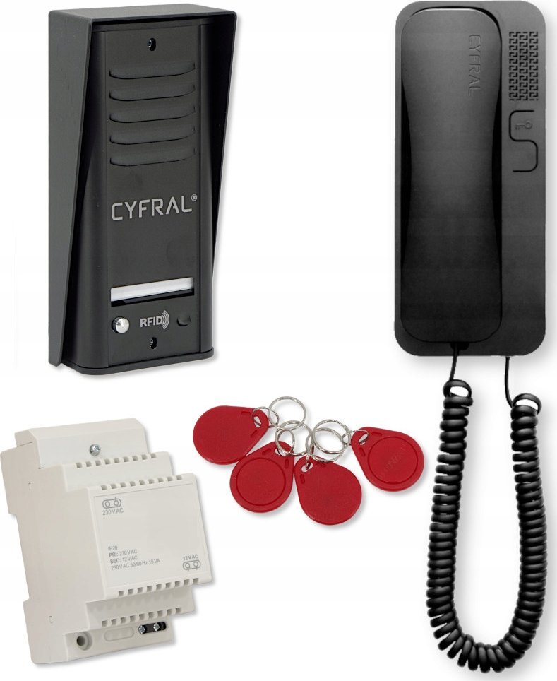 CYFRAL DOMOFON CYFRAL COSMO 1-LOKATORSKI KASETA CZARNA UNIFON CZARNY