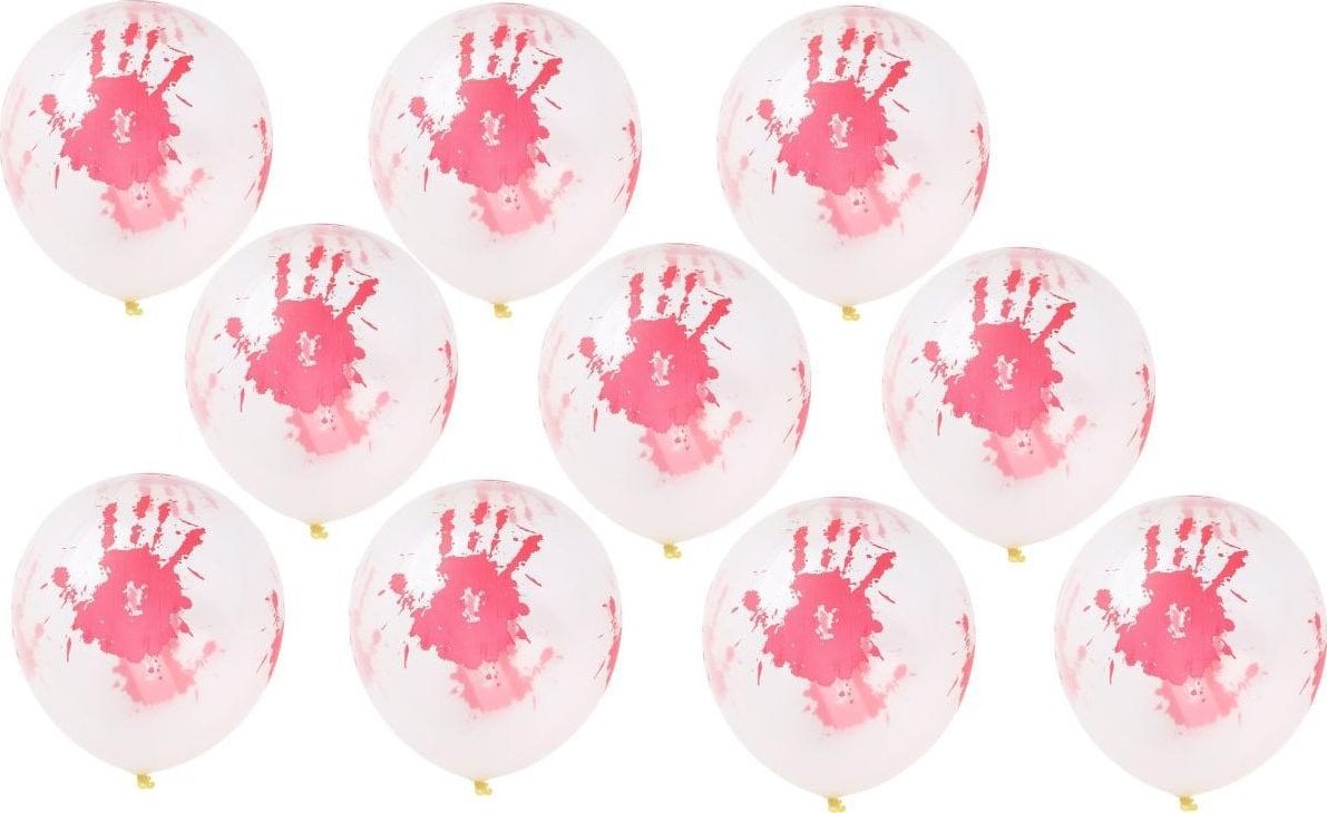 Christmas decoration BALON DEKORACYJNY HALLOWEEN KRWAWY ODCISK DŁONI 10SZT