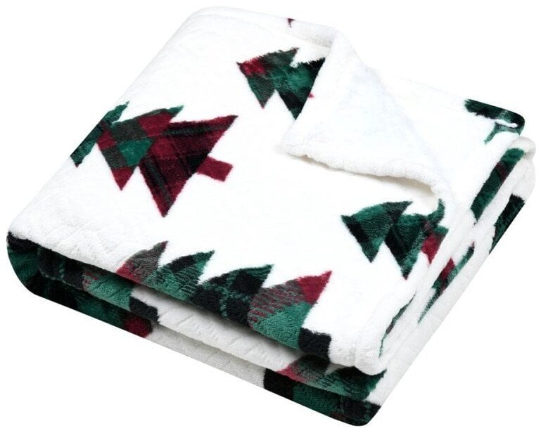 Koc, pled świąteczny w choinki, 130 x 160 cm