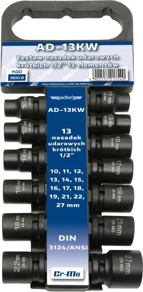 Adler Nasadki udarowe 13szt.K. 10-27mm (3510.8)
