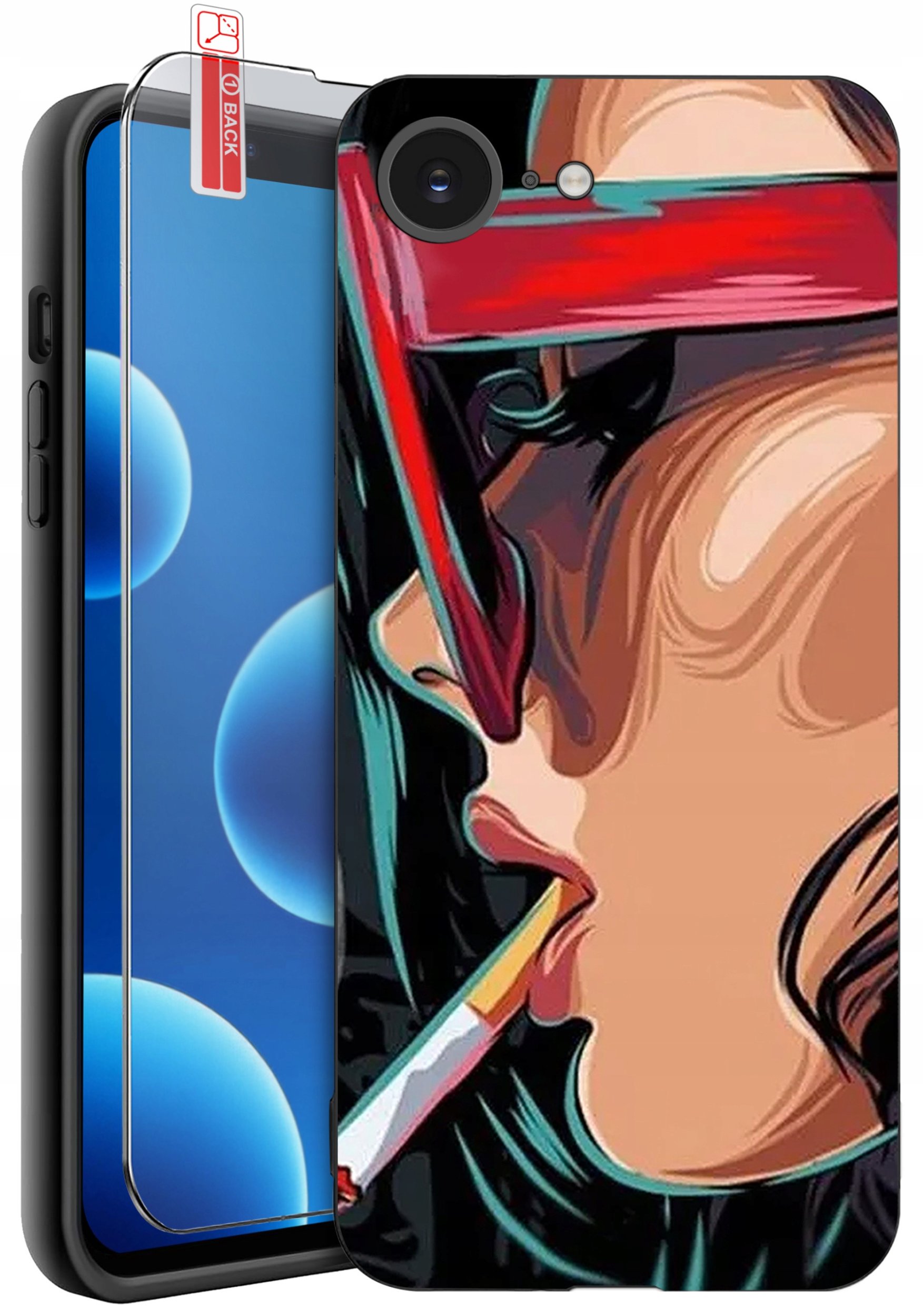 ETUI do iPhone 16e | WZORY | SILIKONOWE MATT CASE + SZKŁO 9H