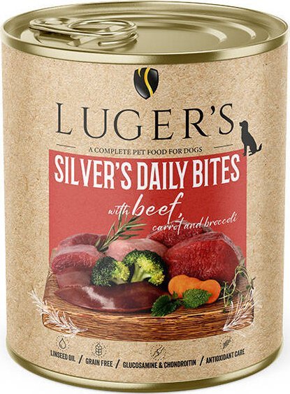 Karma mokra dla psa Luger's Silver's Daily Bites z wołowiną, marchewką i brokułem 800 g
