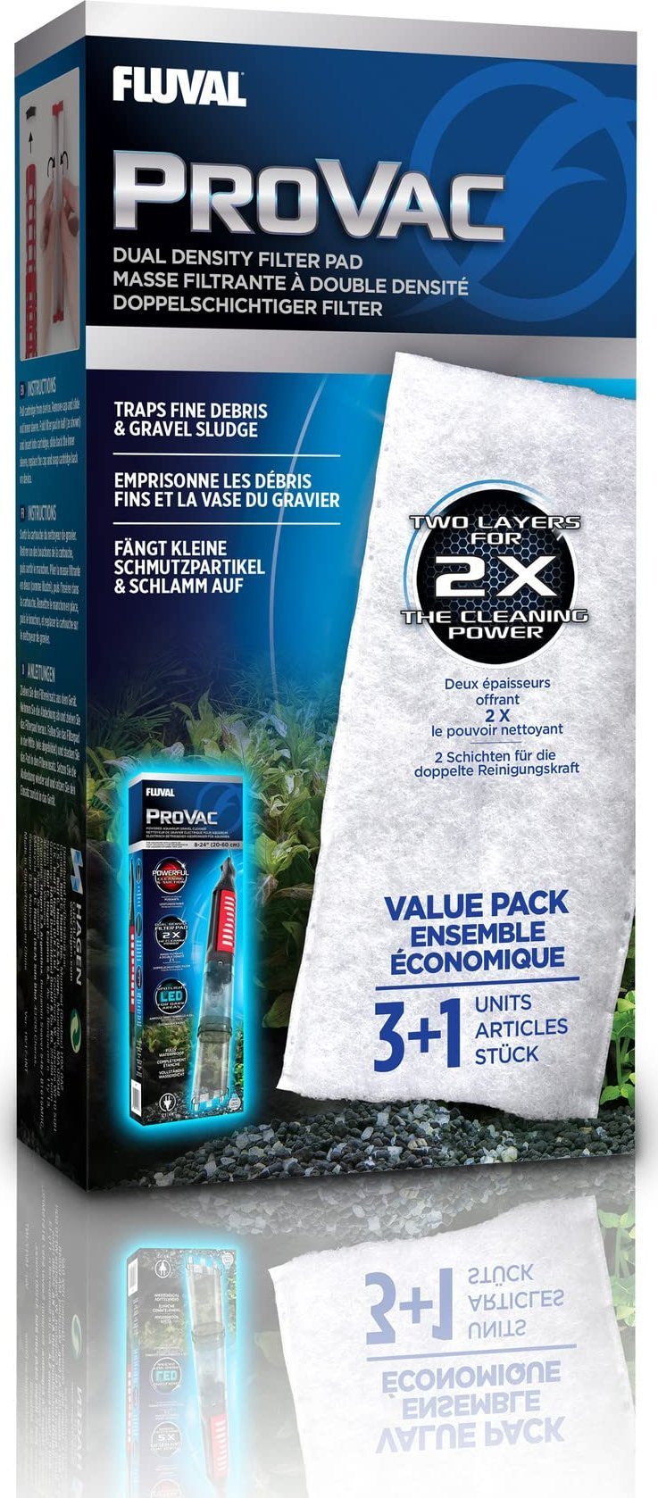 Fluval Wkładki filtrujące do odmulacza Fluval ProVac, 3+1 szt