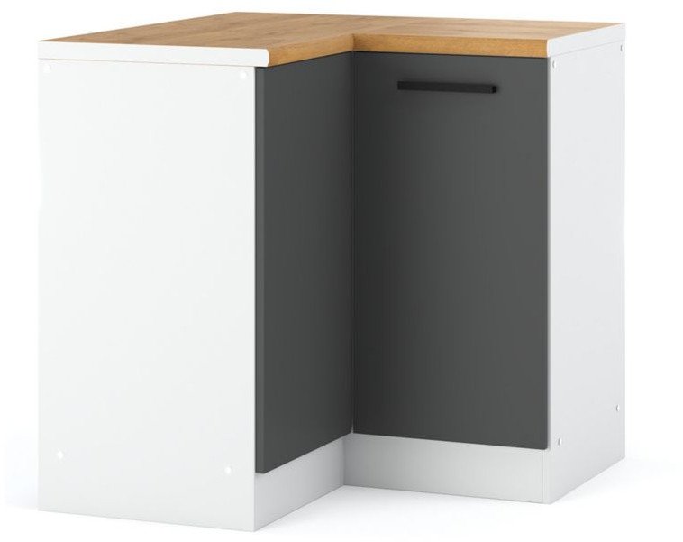 szafka kuchenna stojąca narożna z blatem nowoczesna 90cm blande biała szara