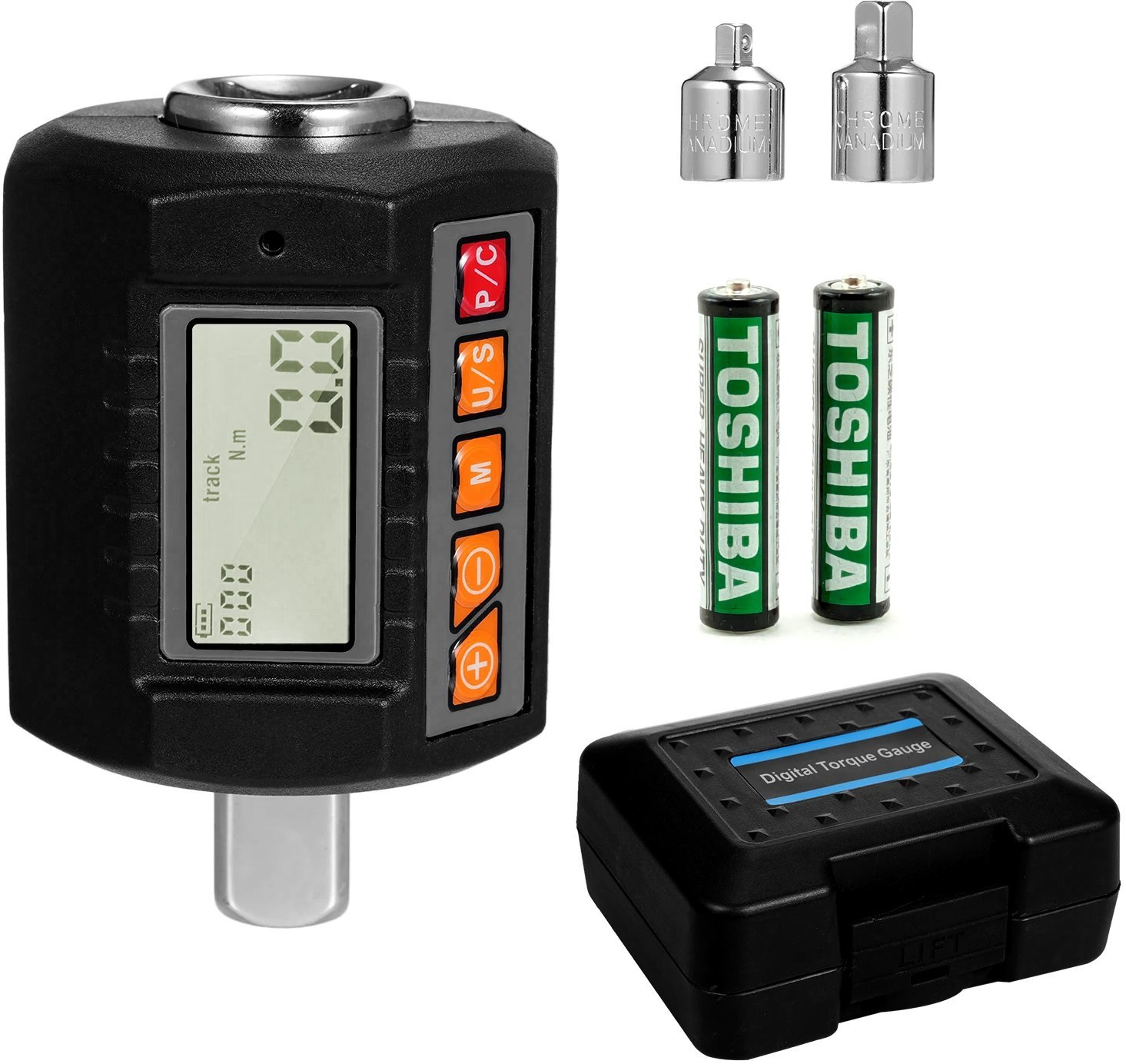 Klucz Adapter Dynamometryczny 6-200Nm Redukcja 1/2" CrV Elektroniczny