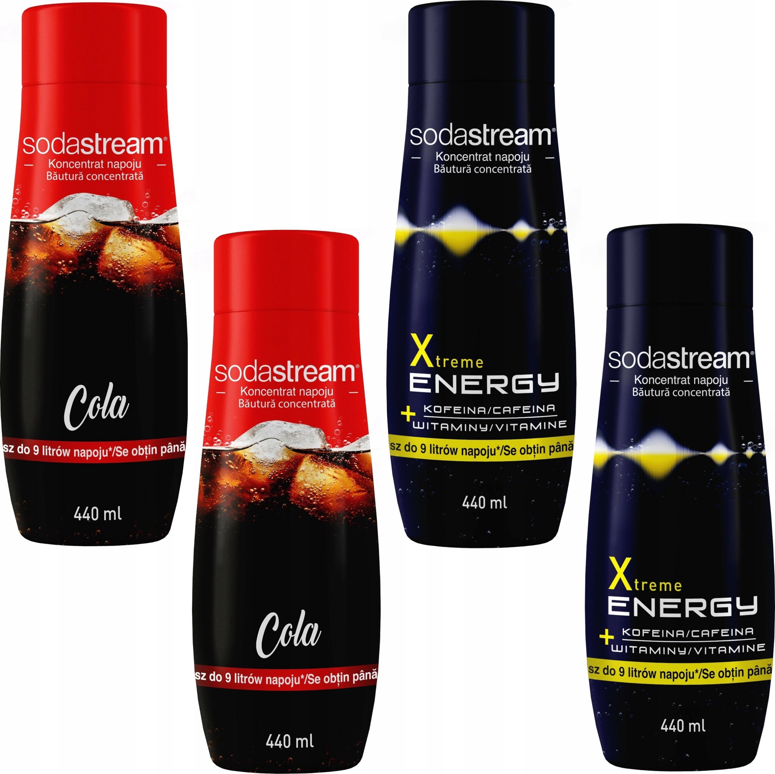 Zestaw 4 koncentratów SodaStream 2x (Cola+Energy)