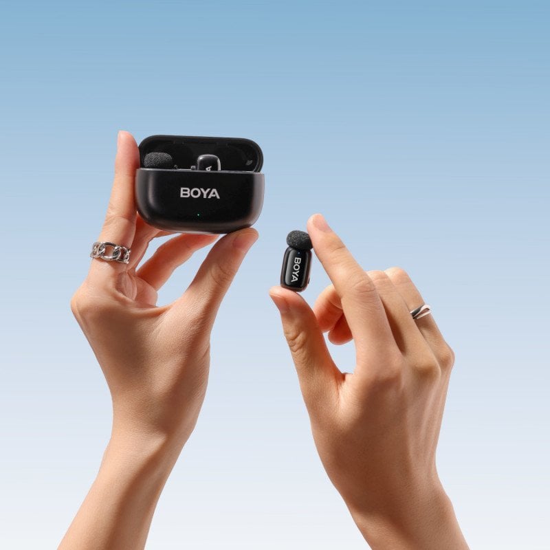 Boya Mini-12 Ultracompact 2.4GHz Wireless Microphone System with USB-C plug(Black)