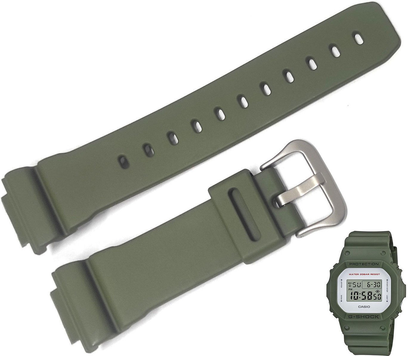 Pasek do zegarka Casio G-Shock DW-5600M zielony 10512601 .