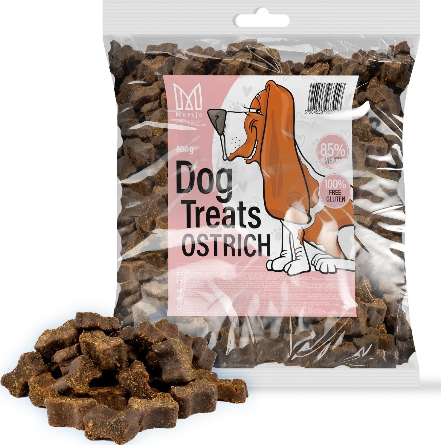Mersjo Przysmak dla psa - Treserki mięsne Mersjo struś 85% mięsa 500g
