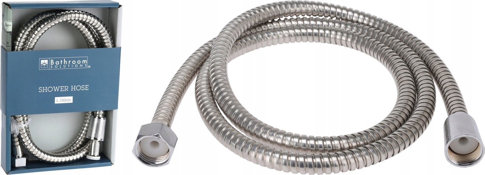 Wąż prysznicowy Bathroom Solutions Wąż prysznicowy wannowy ze stali nierdzewnej, 150 cm, gwint 1/2