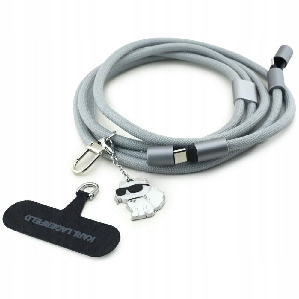 Kabel USB Karl Lagerfeld USB-C - USB-C 1.5 m Szary (KLCCUCNMSCKIG)