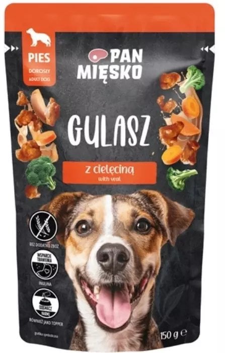 Pan Mięsko Karma mokra dla psa Gulasz z indykiem i cielęciną (dorosły) 150g