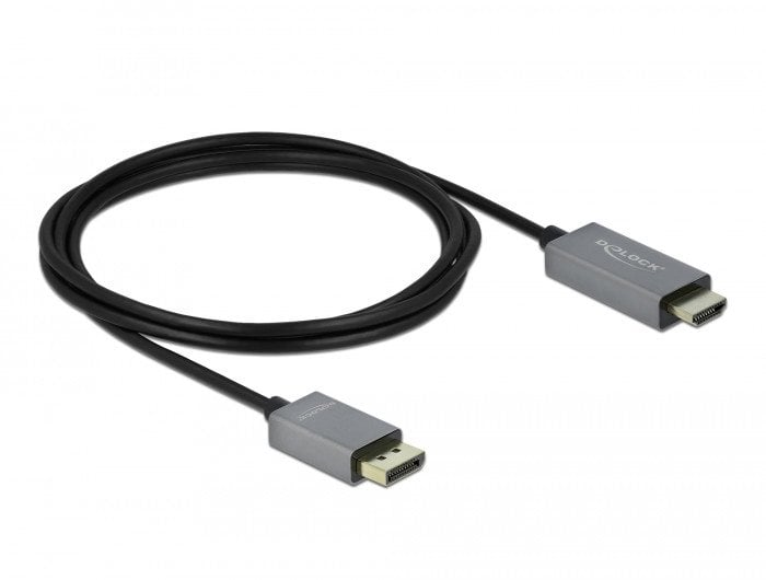 Kabel Delock DeLOCK 85929 adapter kablowy 2 m HDMI Typu A (Standard) DisplayPort Czarny, Szary