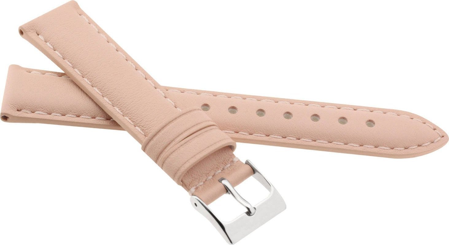 JVD Skórzany pasek do zegarka 12 mm JVD R41317-12 różowy łososiowy