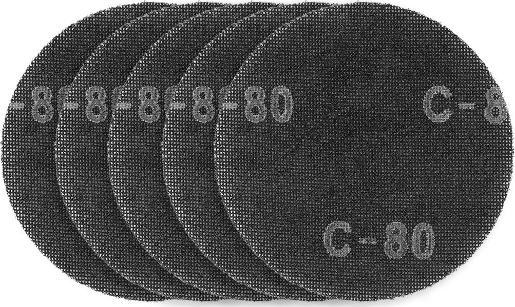 Graphite Siatka ścierna do gipsu na rzep 180 mm, K80, 5szt do szlifierki 59G263