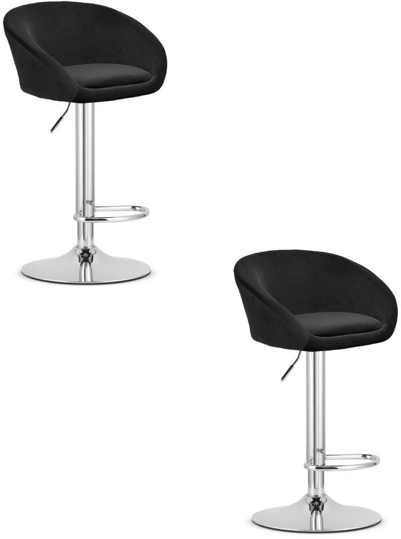 Hoker EAST - aksamit czarny / baza chrom x 2