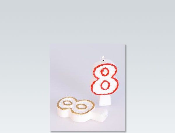 Arpex Swieczka cyferka - kolor nr 8
