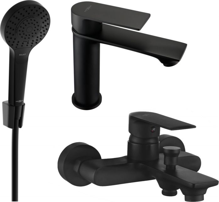 Mexen Mexen Royo R05 zestaw wannowy, czarny - 72203R05-70