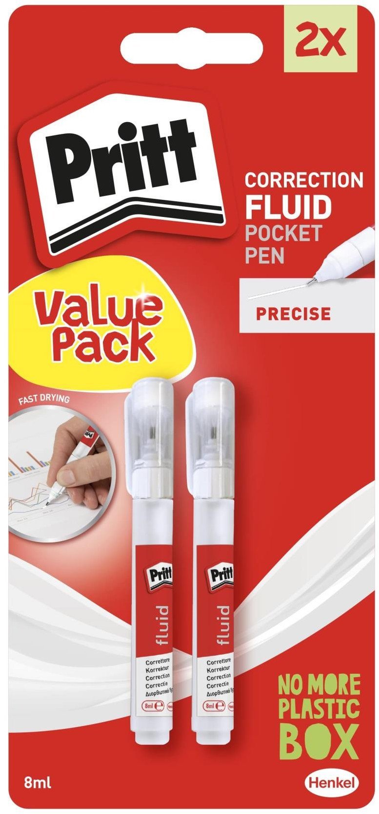 Korektor w płynie PRITT, w długopisie, 2 x 8ml, blister